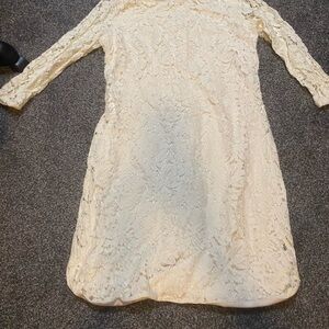 Vince Camuto Cream Lace Long Sleeve Dress